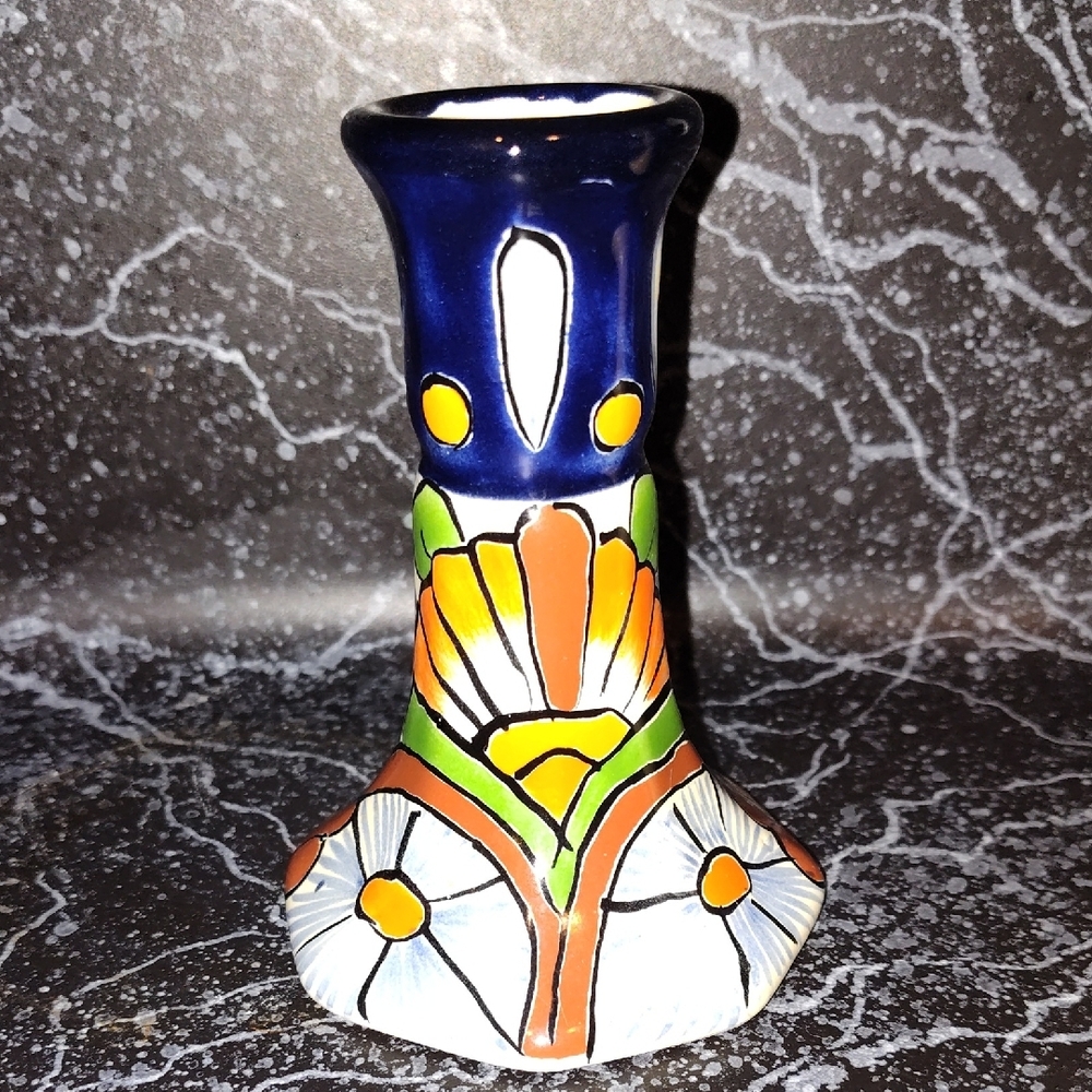 Handmade Talavera ceramic candle holder